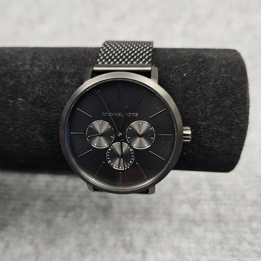 Michael Kors Mens Blake Watch Chronograph‎ Mesh Strap Black MK8778 New $250 OS